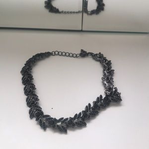 White House Black Market Black Rhinestone Necklace
